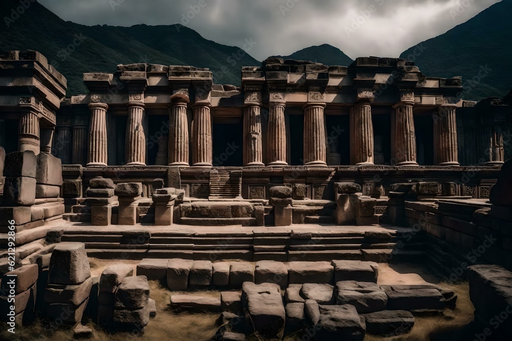 Obraz premium archaeological site country wallpaper and background generated by AI