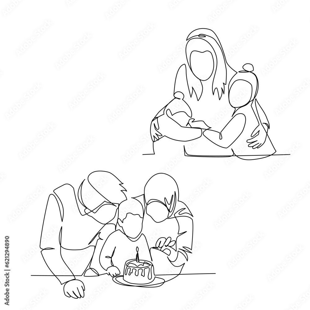 Obraz premium Family vector illustration
