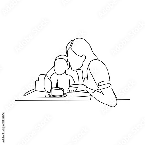 Mother and her baby vector illustration