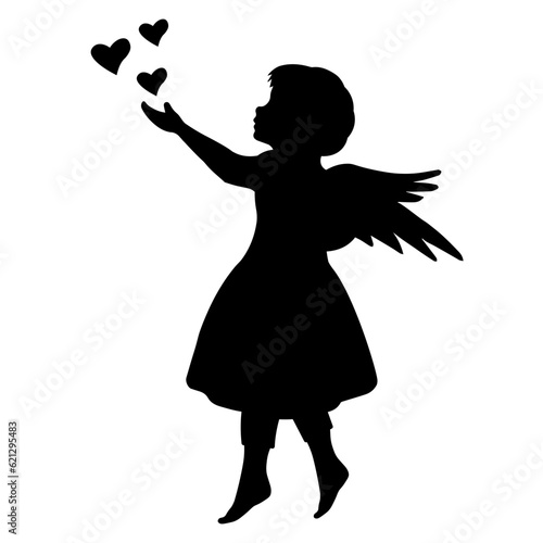 Angel of Love SVG, Angel Silhouette SVG, Angel Girl SVG, Angel cut file