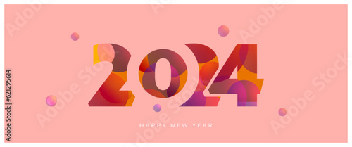 Happy New Year 2024 gradient design for poster, flyer, calendar, cover and media post