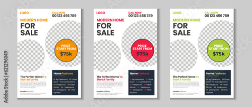 Corporate colorful real estate unique social media post flyer collection, home for sale banner set and property poster, elegant and modern home sale social media promotion, real estate Brochure