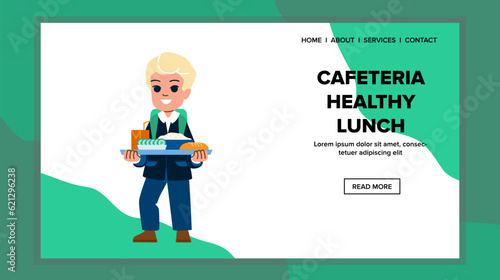 meal cafeteria healthy lunch vector. table eating, canteen elementary, dinner nutrition meal cafeteria healthy lunch web flat cartoon illustration