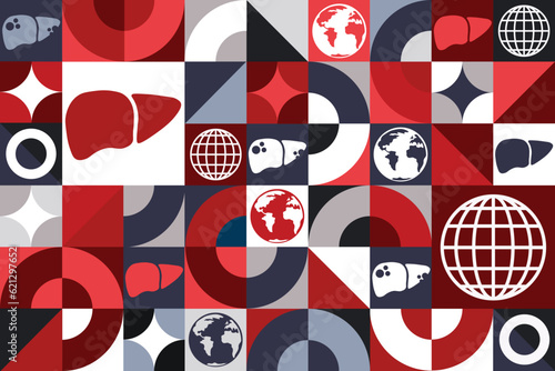 World Hepatitis Day. July 28. Seamless geometric pattern. Template for background, banner, card, poster. Vector EPS10 illustration.