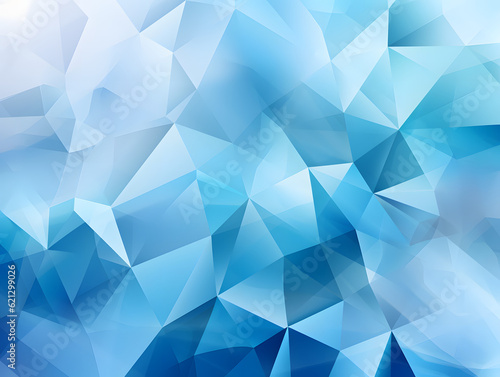 Blue geometric background of abstract triangular shapes.
