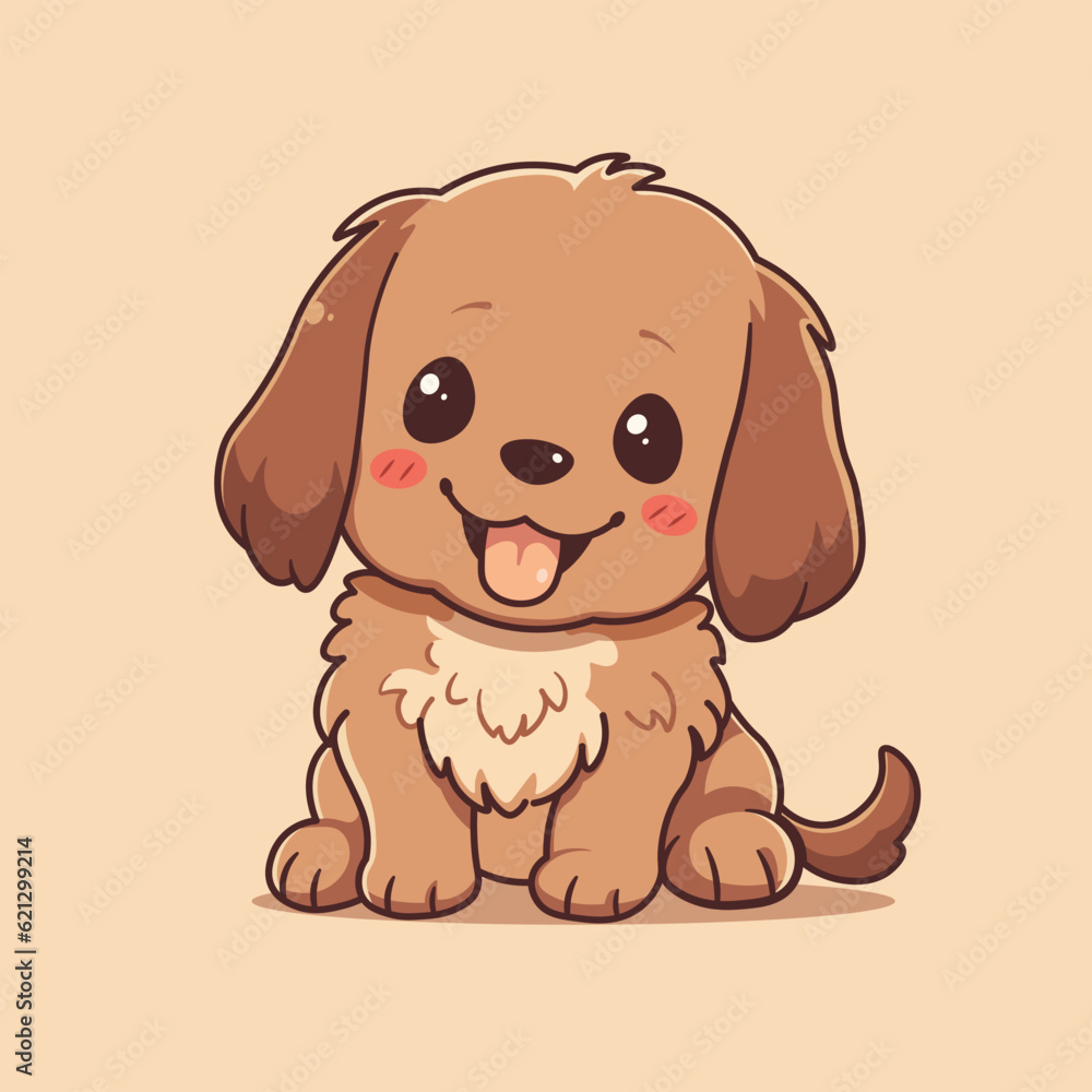 Cute cartoon baby dog illustration