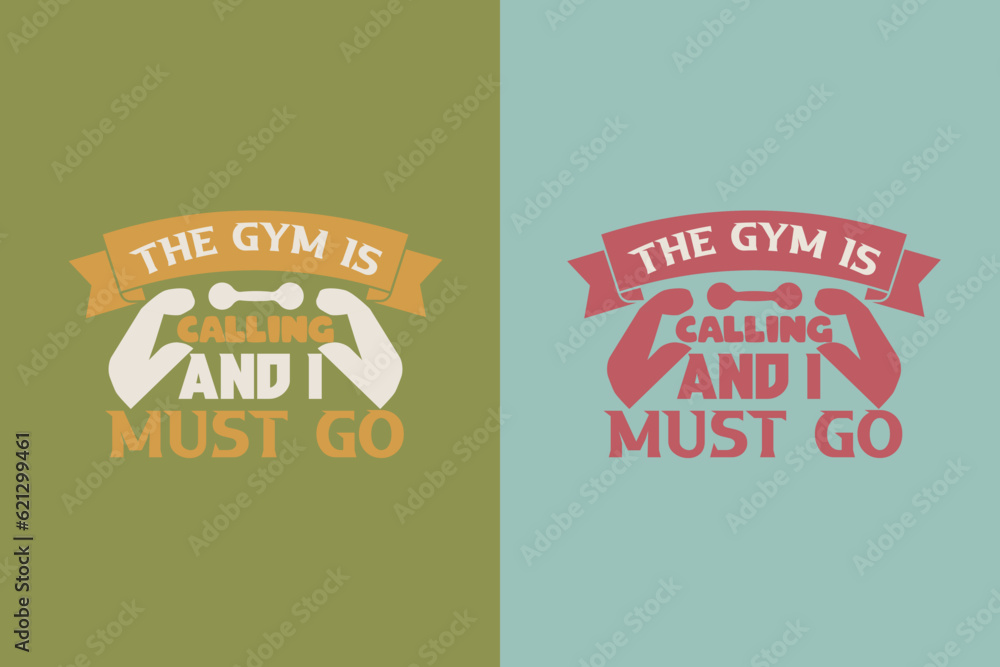 The Gym Is Calling And I Must Go, Cute Gym Hair Shirt EPS JPG PNG, Lovely Squat Lover Shirt, Gift For Pink Design Gym Lover Women Or Girl Shirt,