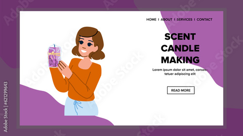 closeup scent candle making vector. home ed, wax table, handmade homemade closeup scent candle making web flat cartoon illustration