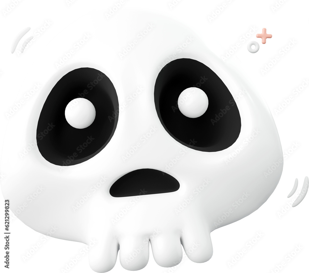 Fototapeta premium Skull Halloween theme elements 3d illustration