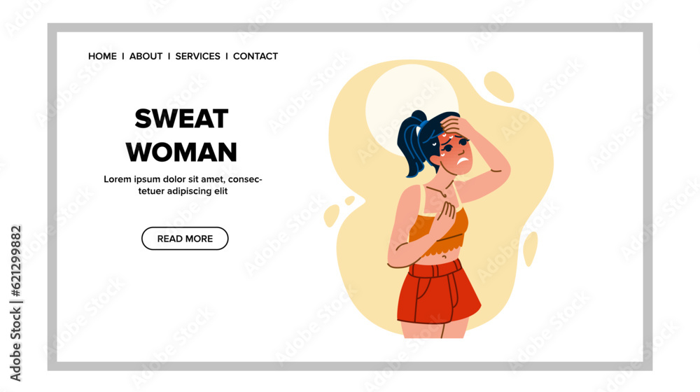 Obraz premium exercise sweat woman vector. fitness gym, body workout, fit athlete exercise sweat woman web flat cartoon illustration