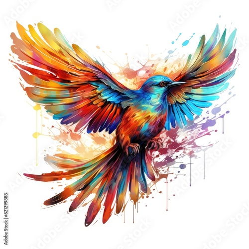 A soaring giant bird with wings wide open in flight.  Illustration  Generative AI 