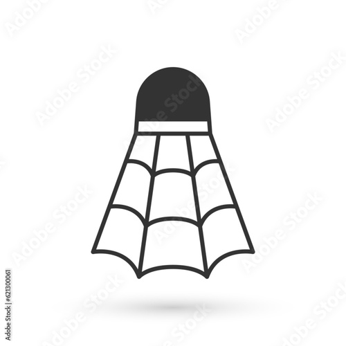 Grey Badminton shuttlecock icon isolated on white background. Sport equipment. Vector