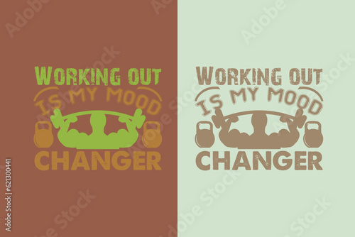 Working Out Is My Mood Changer, Cute Gym Hair Shirt EPS JPG PNG, Lovely Squat Lover Shirt, Gift For Pink Design Gym Lover Women Or Girl Shirt,