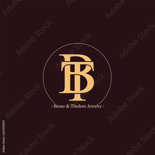 B and T initial logo design vector. Jewelry company logo