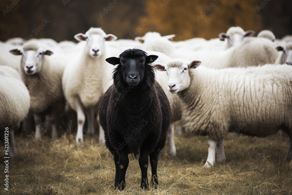 The black sheep in the white herd. Generative AI. The black sheep in the white herd. Generative AI.