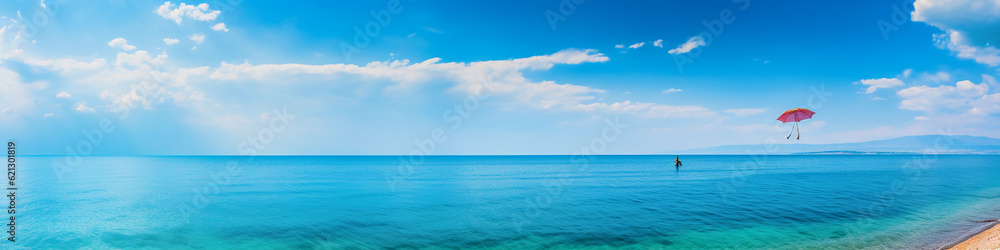 Aerial view of a solitary sailboat on a serene turquoise sea, clear skies, vibrant colors, wide angle Aerial view of a solitary sailboat on a serene turquoise sea, clear skies, vibrant colors, wide angle