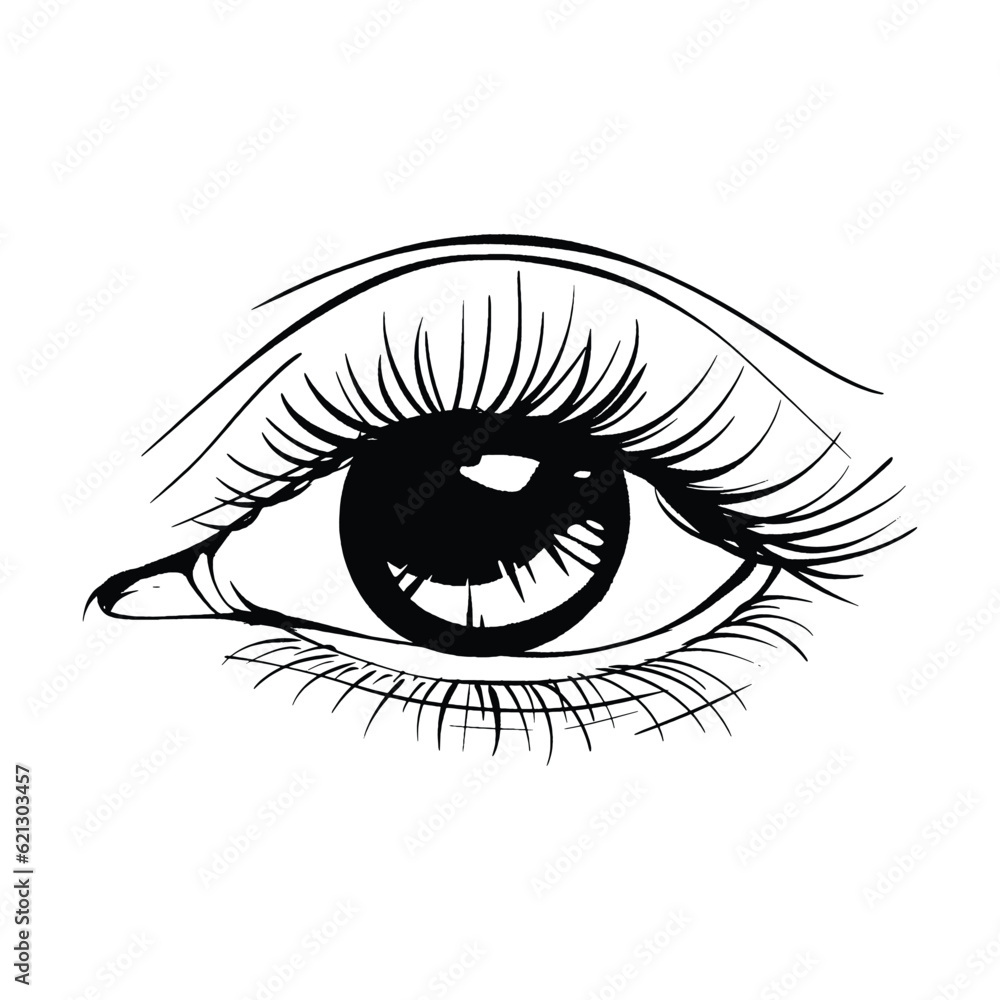 Beautiful hand drawn sketch eye vector illustration line art Beautiful hand drawn sketch eye vector illustration line art