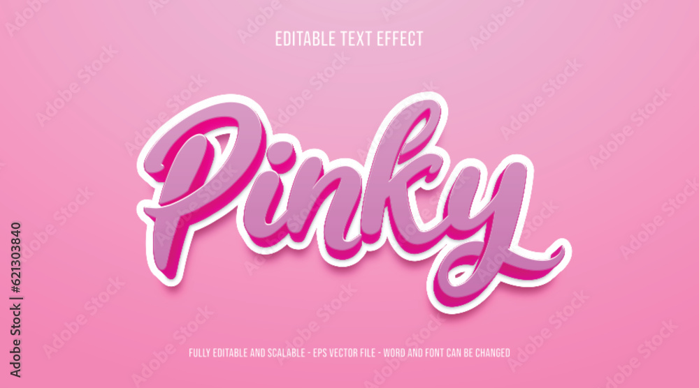 Pink 3d editable text effect