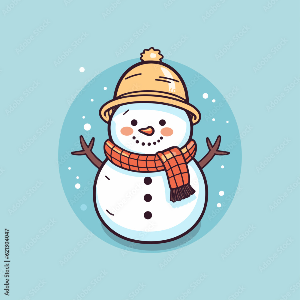 Frosty Friends Snowman Icon, Christmas Flat Icon