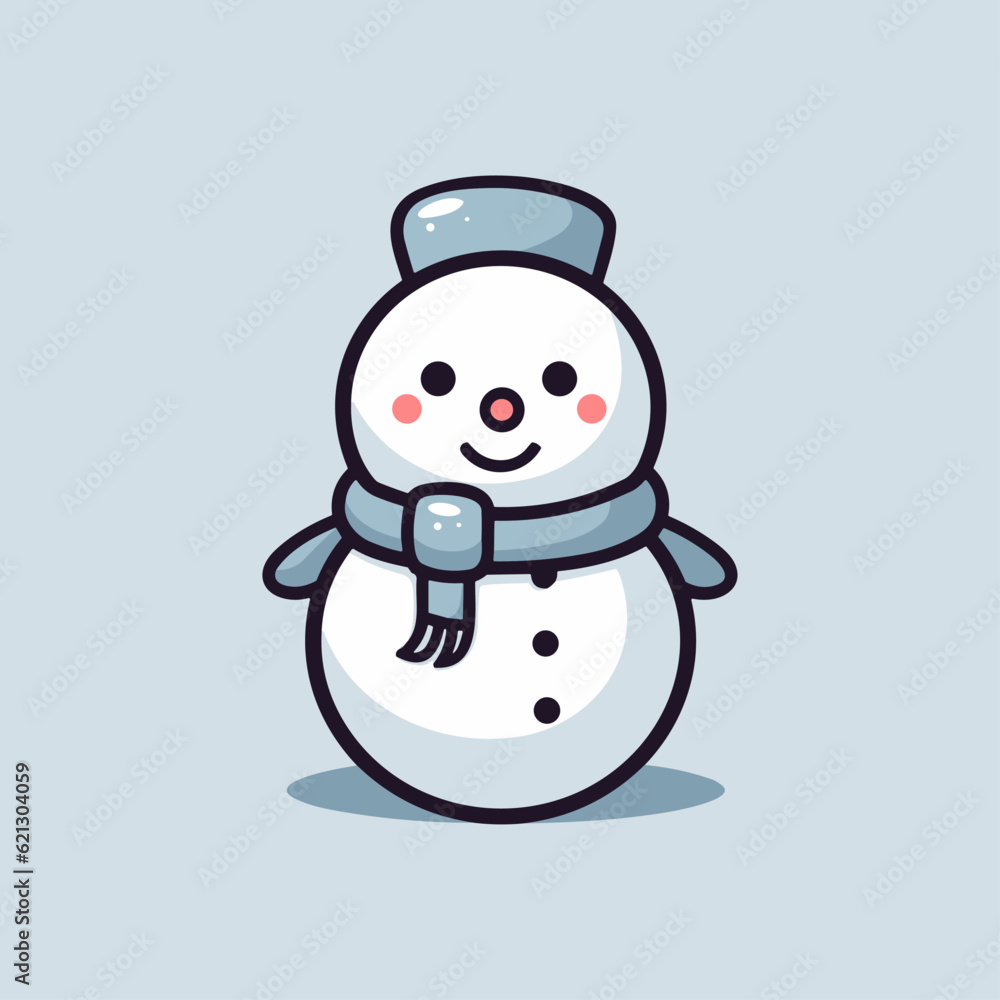 Winter Joy Frosty Snowman Icons, Christmas Flat Icon