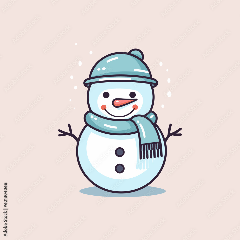 Magical Frost Snowman Flat Icon, Christmas Flat Icon Magical Frost Snowman Flat Icon, Christmas Flat Icon