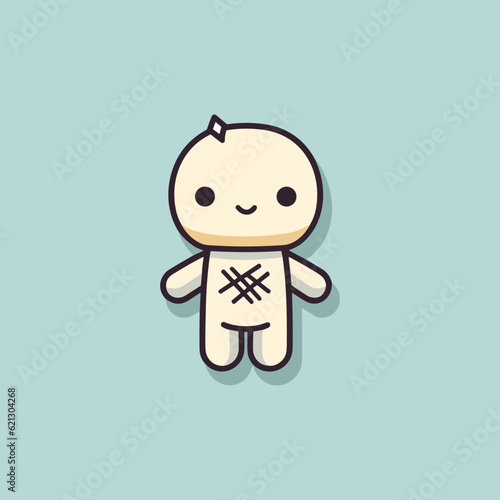 Charming Companions Flat Voodoo Doll Icon, halloween icon