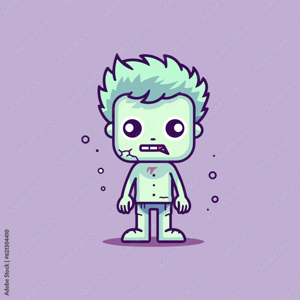 Cute little Zombie Flat Icon, halloween icon Cute little Zombie Flat Icon, halloween icon