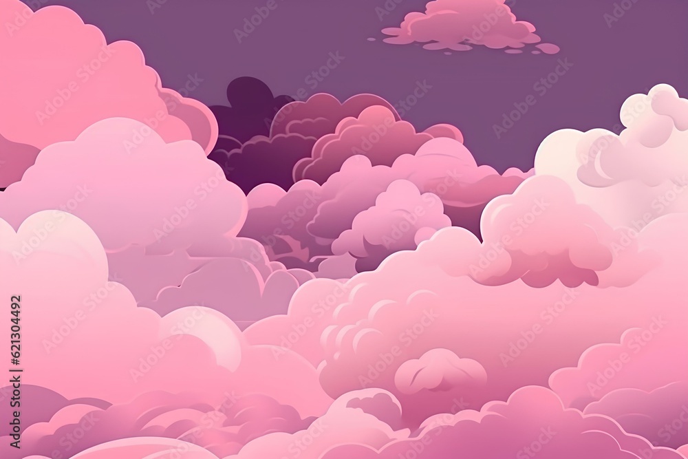 pink clouds in the sky made by midjeorney