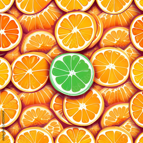 Seamless citrus patterns. Generative AI.