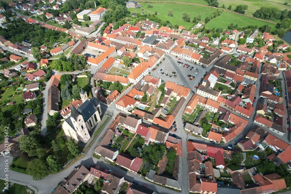 Bavorov historical town aerial panorama landscape view, South Bohemia,Czech republic,Europe cityscape