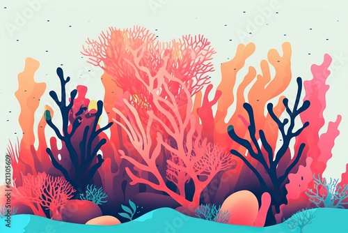 The illustration of the coral reef, ai contents Elizabeth