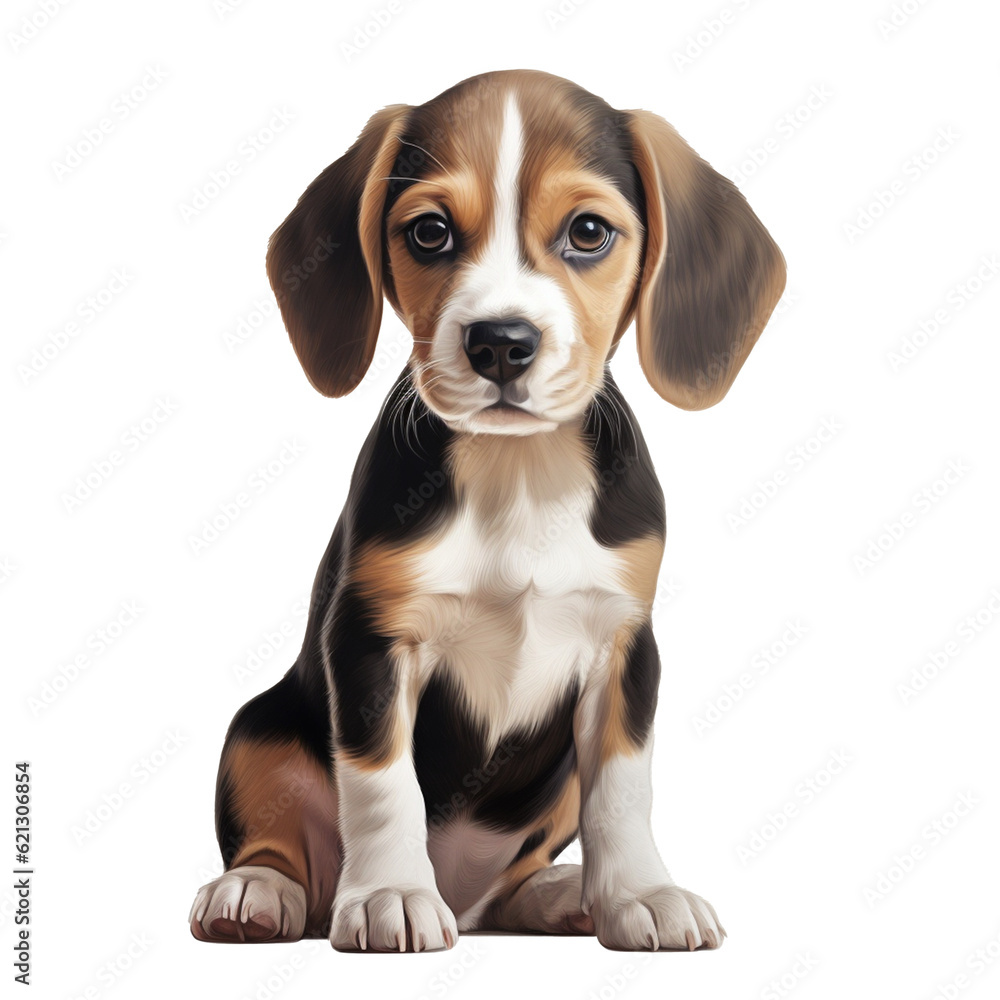 beagle puppy isolated on white