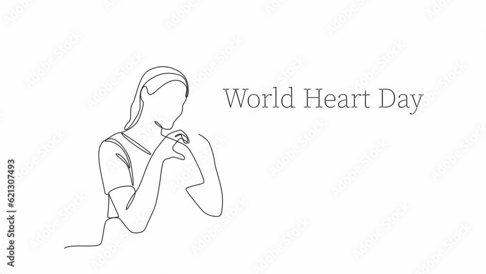 Continuous one line drawing World Heart Day concept. Full length animation illustration. High quality 4k footage. Continuous one line drawing World Heart Day concept. Full length animation illustration. High quality 4k footage.