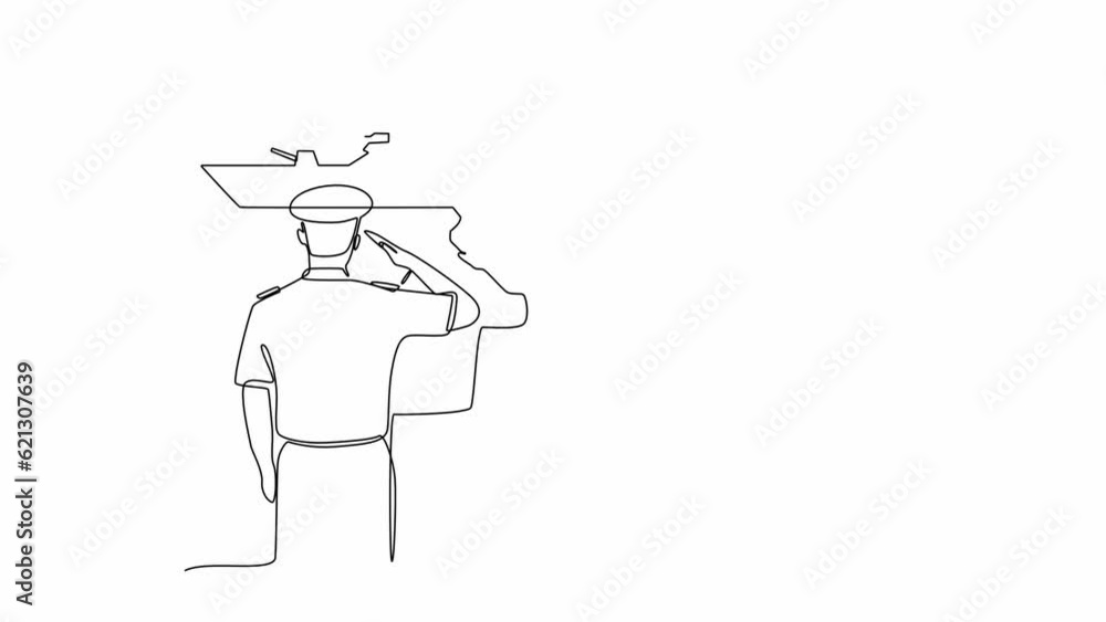 Self drawing animation of one single line draw Army, Air Force and Navy. Military concept. Full length animation illustration. High quality 4k footage. Self drawing animation of one single line draw Army, Air Force and Navy. Military concept. Full length animation illustration. High quality 4k footage.