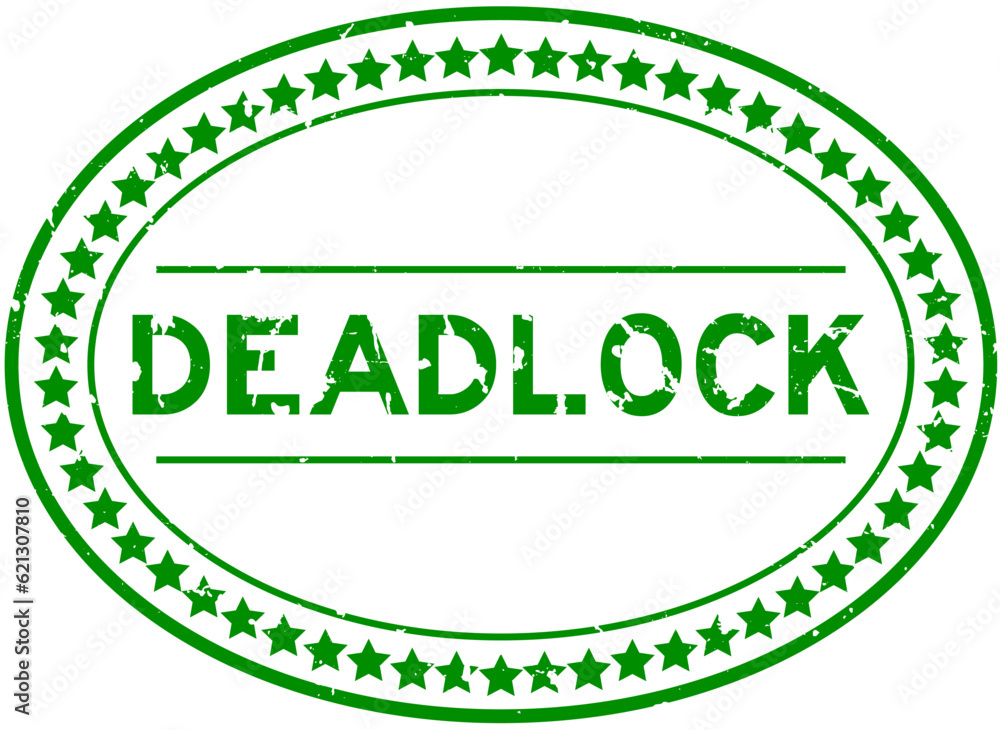 Grunge green deadlock word oval rubber seal stamp on white background Grunge green deadlock word oval rubber seal stamp on white background