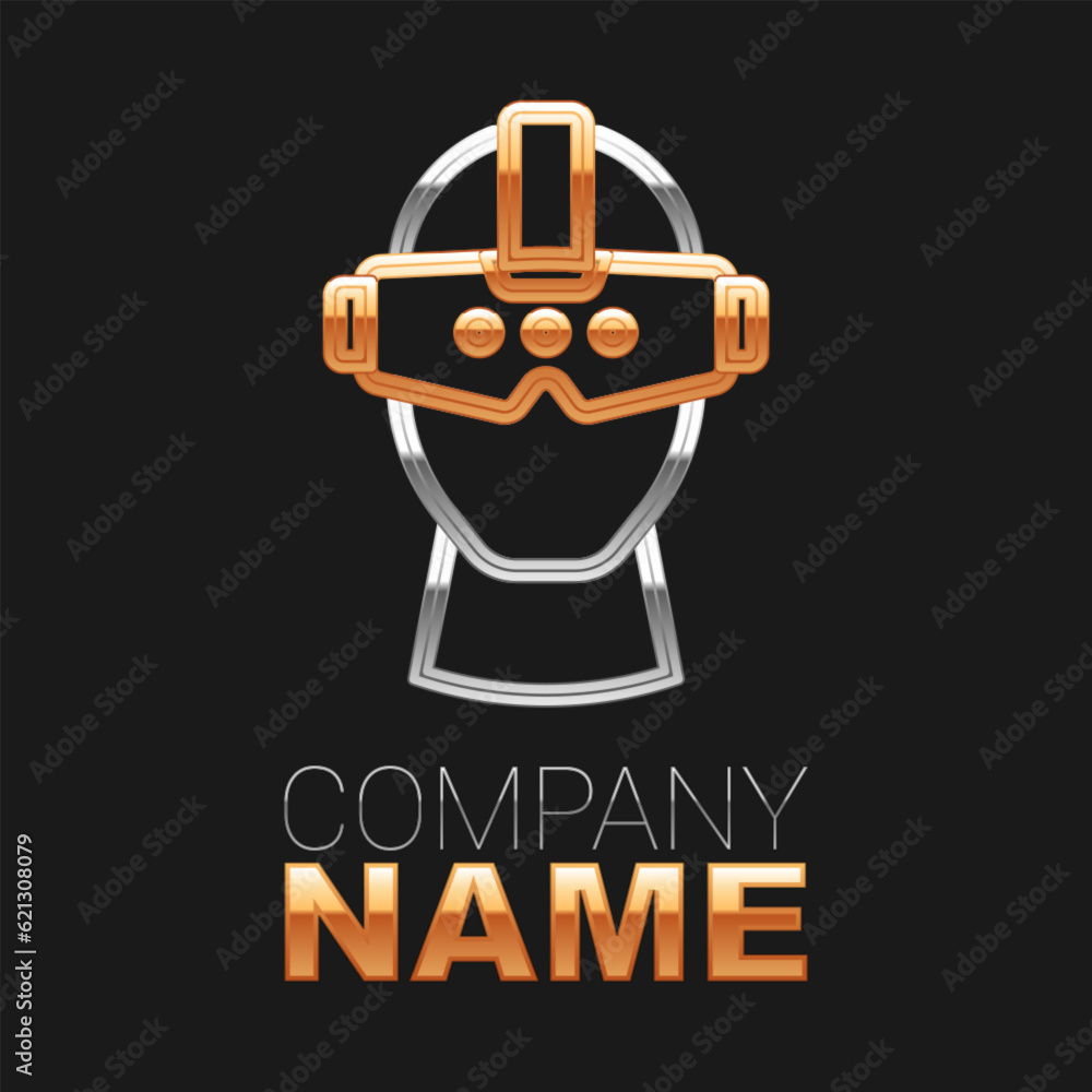 Line Virtual reality glasses icon isolated on black background. Stereoscopic 3d vr mask. Optical head mounted display. Colorful outline concept. Vector Line Virtual reality glasses icon isolated on black background. Stereoscopic 3d vr mask. Optical head mounted display. Colorful outline concept. Vector