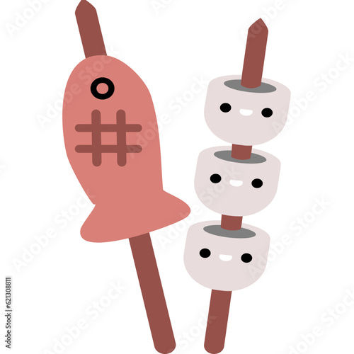 camping kawaii set element
