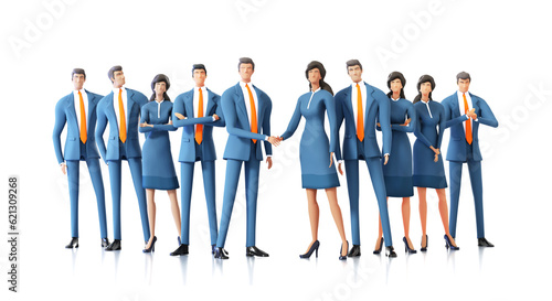 Businesspeople hand shake. People having business agreements. Help, support, working together, advisory concept 3D rendering illustration