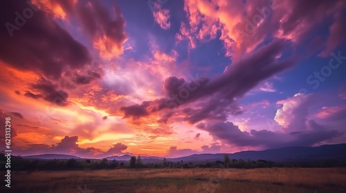 Majestic 4K time-lapse: stunning sunrise/sunset landscape with moving clouds - Nature's breathtaking light show, Generative AI