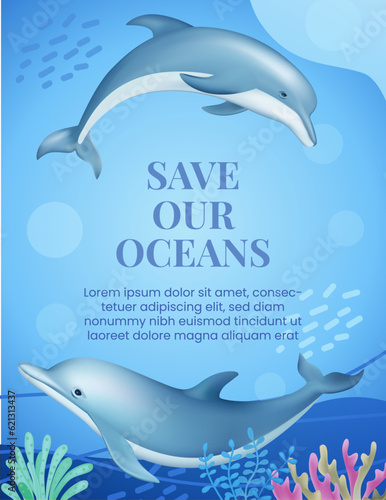 dolphin in the sea. dolphin frame