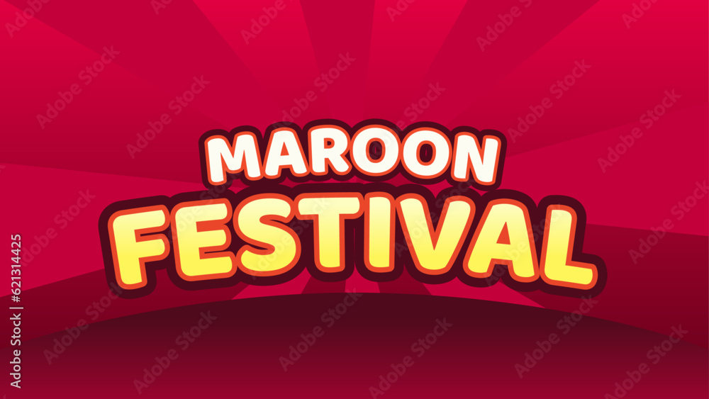 Text Effect Maroon Festival