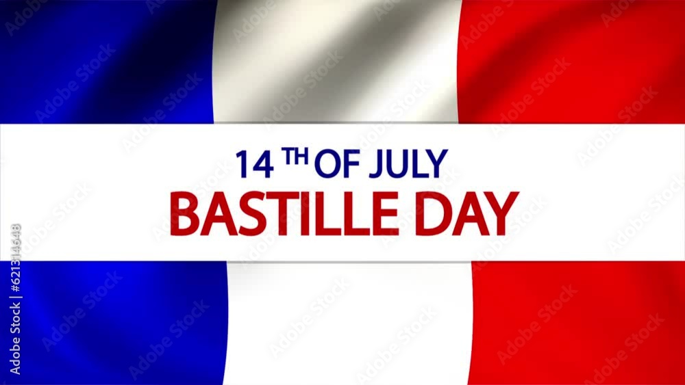Bastille day france flag, art video illustration.
