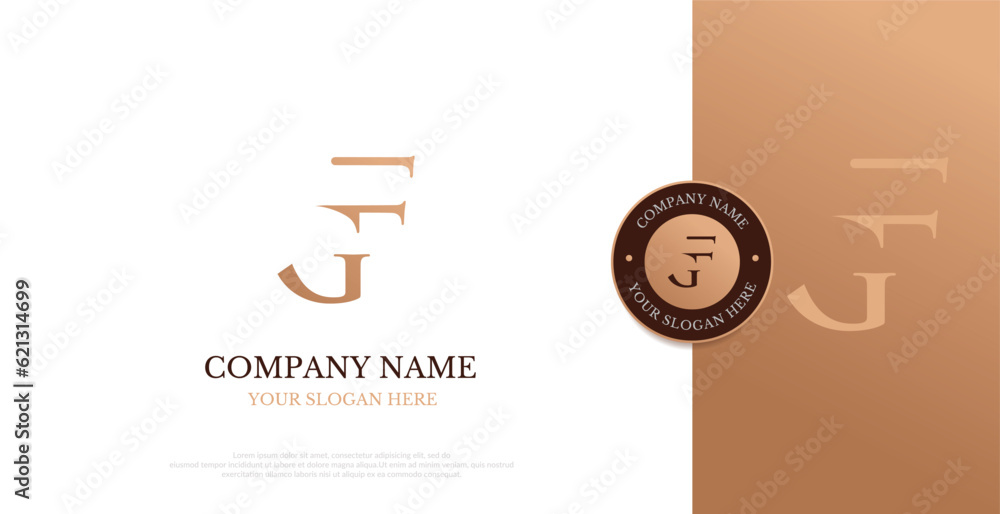 Initial GF Logo Design Vector 