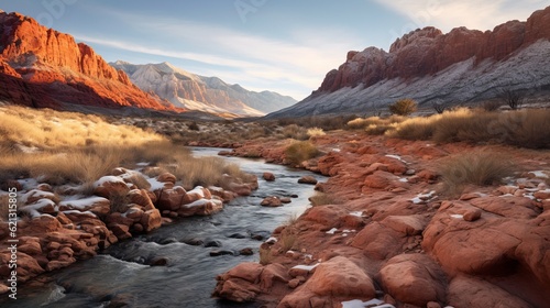 Red rock canyon in Nevada, Generative AI