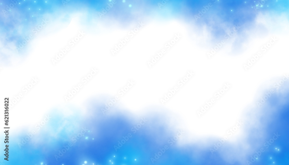 Watercolor background with blue cloudy brush.