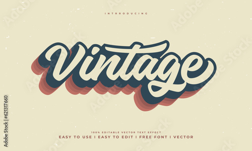 vintage retro editable text effect alphabet font typography typeface