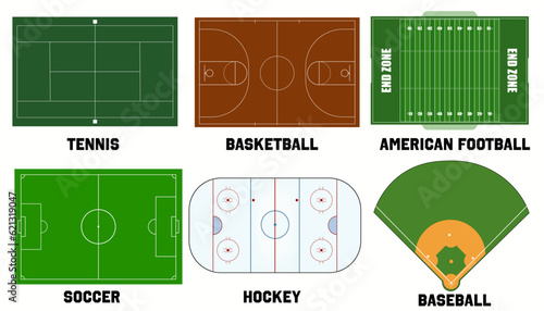 Photography Creative illustration of sport game fields marking isolated on background