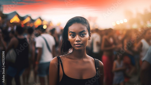 proud to arrogant young adult woman, or locals annoyed or bored or thoughtful or unhappy, fictional place, many locals in a narrow side street with restaurants, everyday life, asian asia