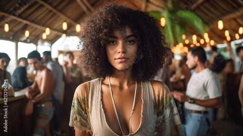 young attractive woman, at ...