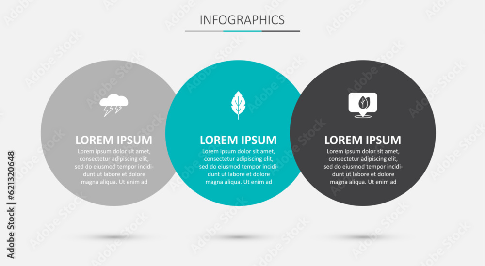 Set Leaf, Cloud and lightning and Location with leaf. Business infographic template. Vector Set Leaf, Cloud and lightning and Location with leaf. Business infographic template. Vector